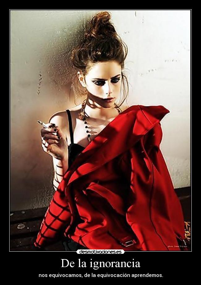 De la ignorancia - nos equivocamos, de la equivocación aprendemos.