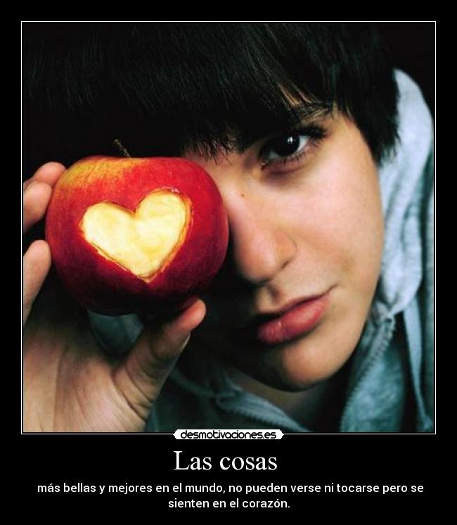 Las cosas - más bellas y mejores en el mundo, no pueden verse ni tocarse pero se
sienten en el corazón.