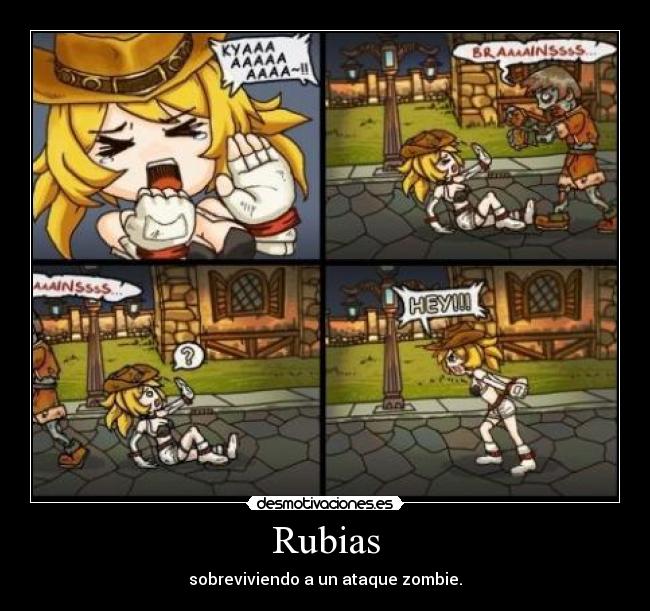 Rubias - sobreviviendo a un ataque zombie.