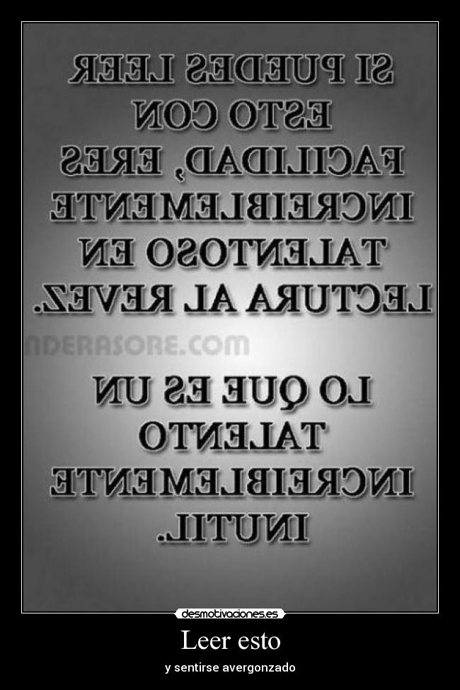 Leer esto - y sentirse avergonzado