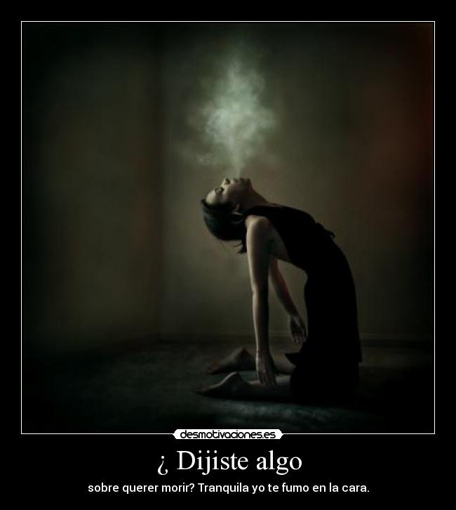 carteles dijiste algo sobre querer morir tranquila fumo cara desmotivaciones
