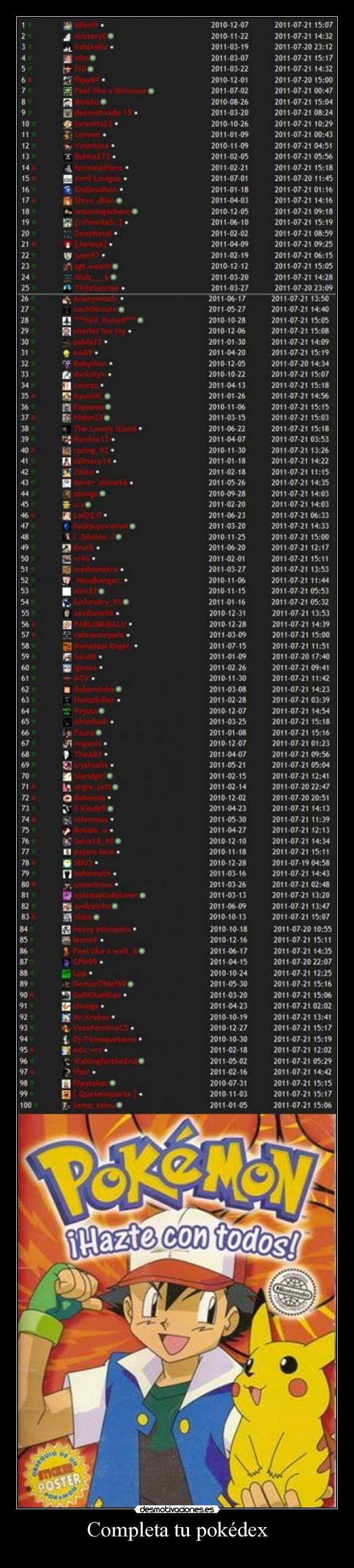 Completa tu pokédex - 