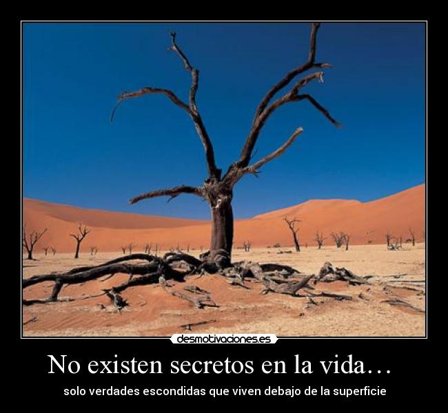 No existen secretos en la vida… - solo verdades escondidas que viven debajo de la superficie