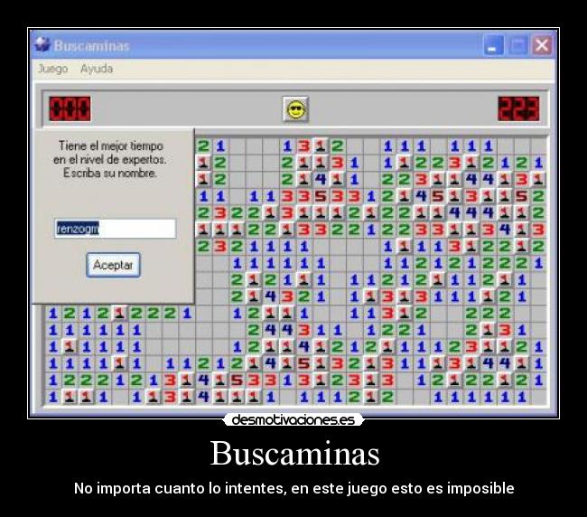 Buscaminas - No importa cuanto lo intentes, en este juego esto es imposible