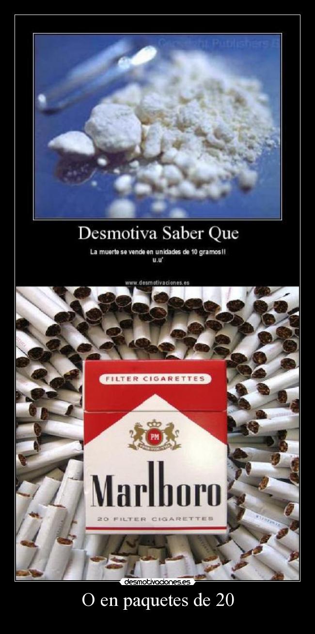 O en paquetes de 20 - 