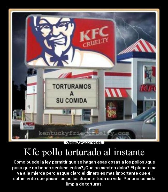 Kfc pollo torturado al instante -