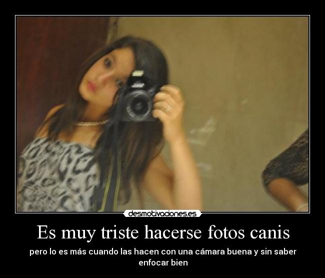 Es muy triste hacerse fotos canis - pero lo es más cuando las hacen con una cámara buena y sin saber enfocar bien