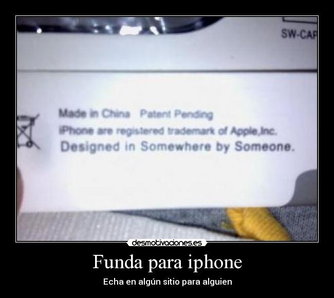 Funda para iphone - Echa en algún sitio para alguien