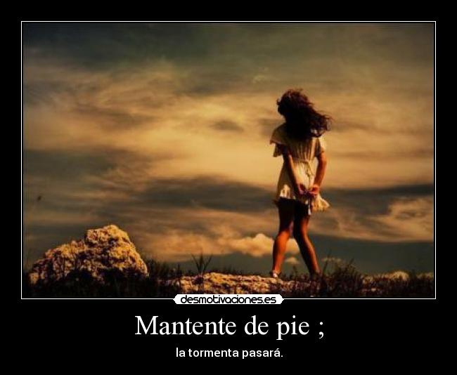 Mantente de pie ; - la tormenta pasará.