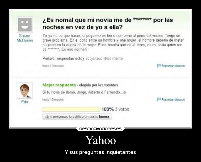 carteles yahoo pregunta inquietantes desmotivaciones