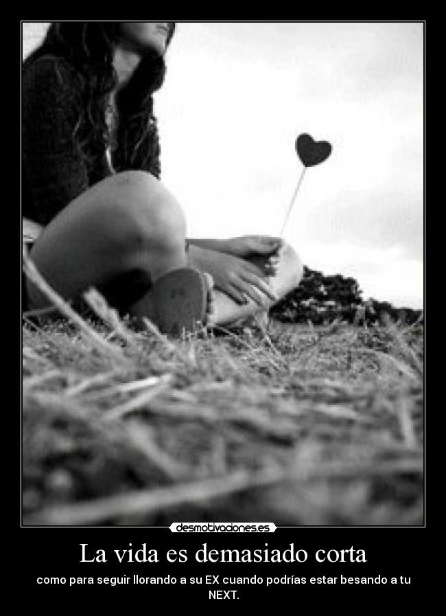 La vida es demasiado corta - como para seguir llorando a su EX cuando podrías estar besando a tu NEXT.