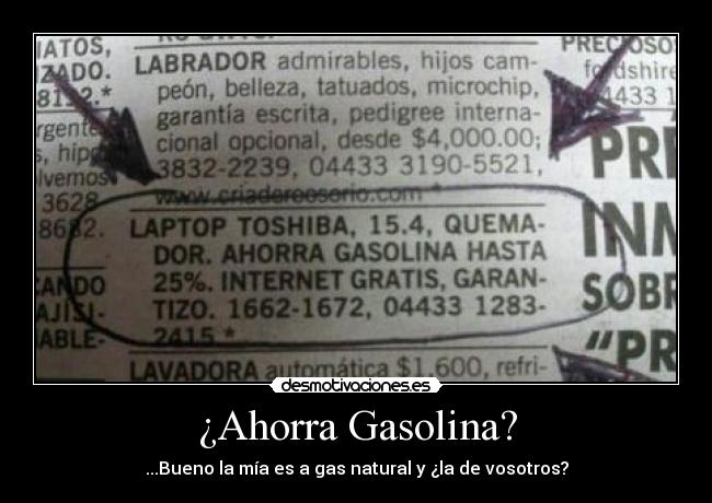¿Ahorra Gasolina? -