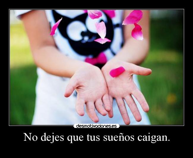 No dejes que tus sueños caigan. - 
