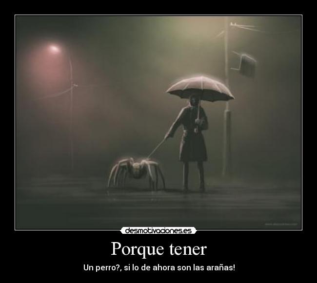 Porque tener - Un perro?, si lo de ahora son las arañas!
