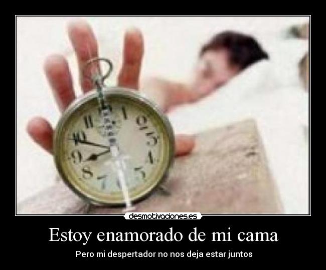 Estoy enamorado de mi cama - Pero mi despertador no nos deja estar juntos