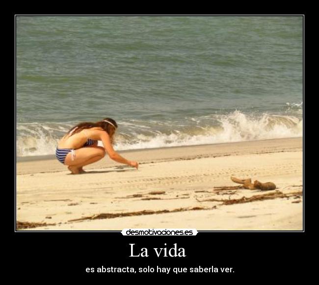 La vida - es abstracta, solo hay que saberla ver.