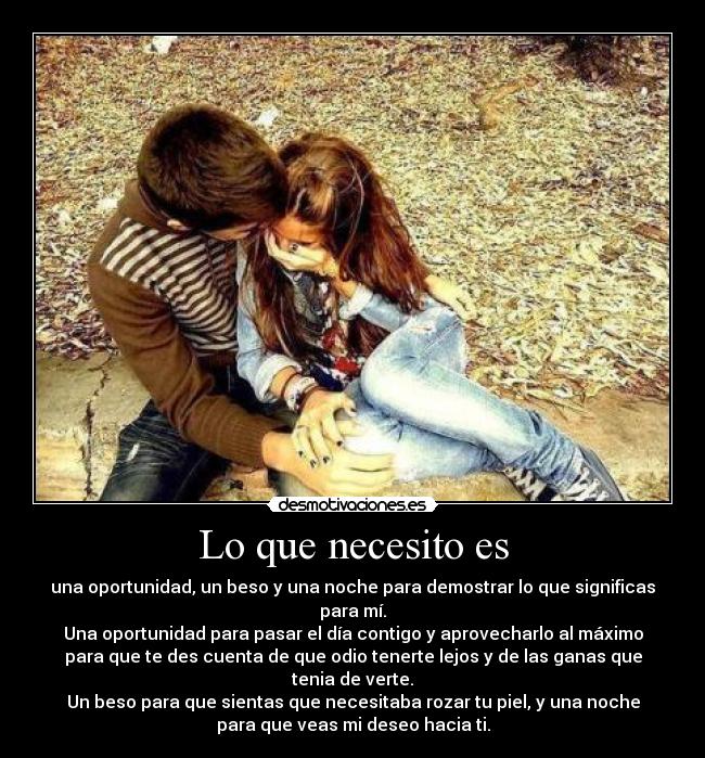 Lo que necesito es -