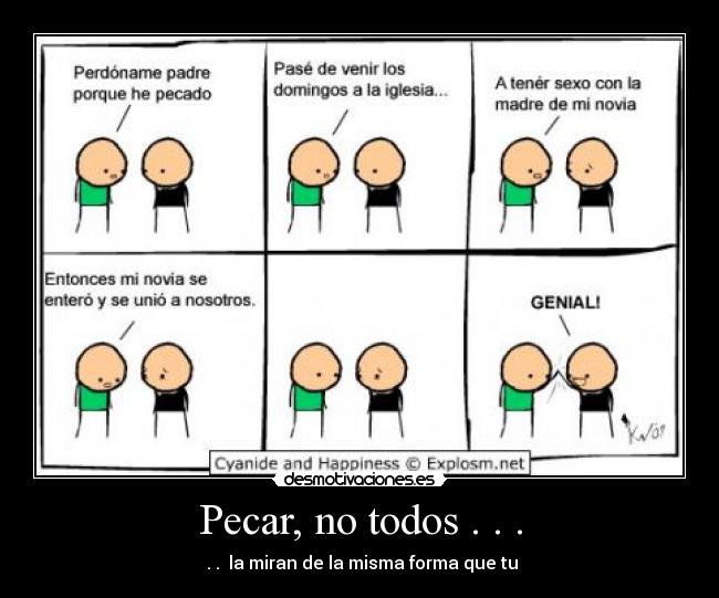 carteles pecar nom todos la miran de la misma forma que desmotivaciones