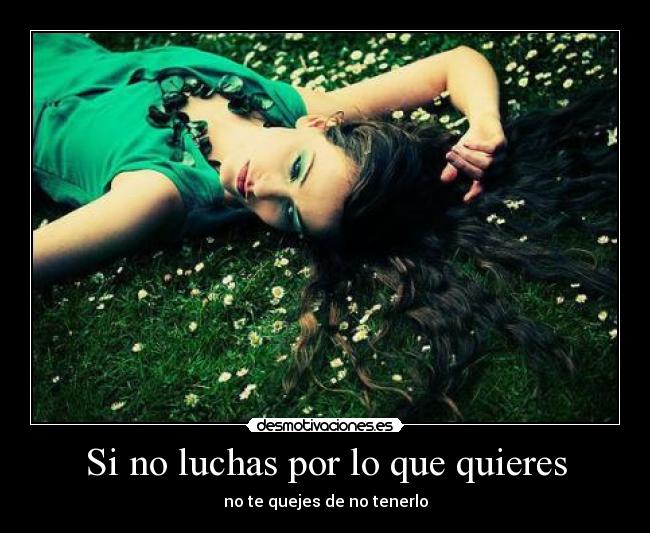 Si no luchas por lo que quieres - 