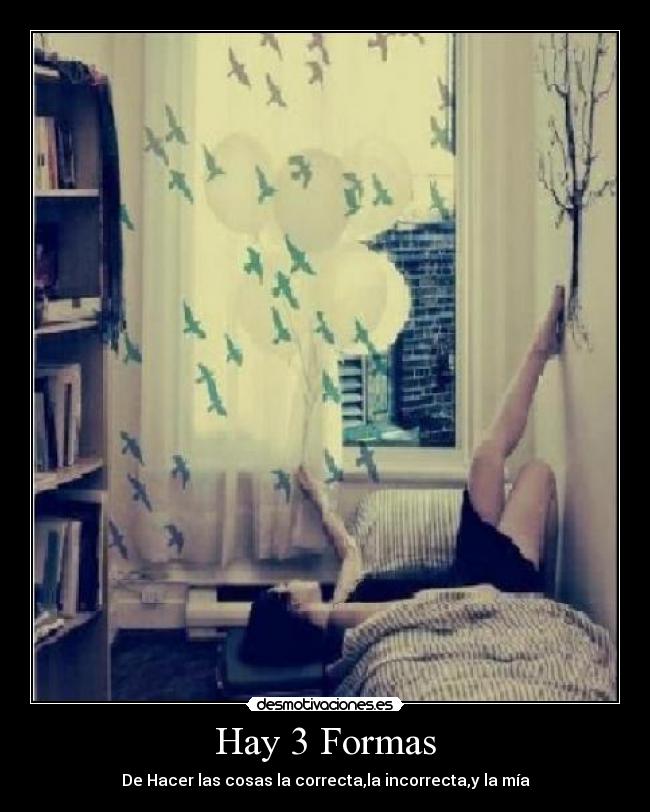 Hay 3 Formas - De Hacer las cosas la correcta,la incorrecta,y la mía
