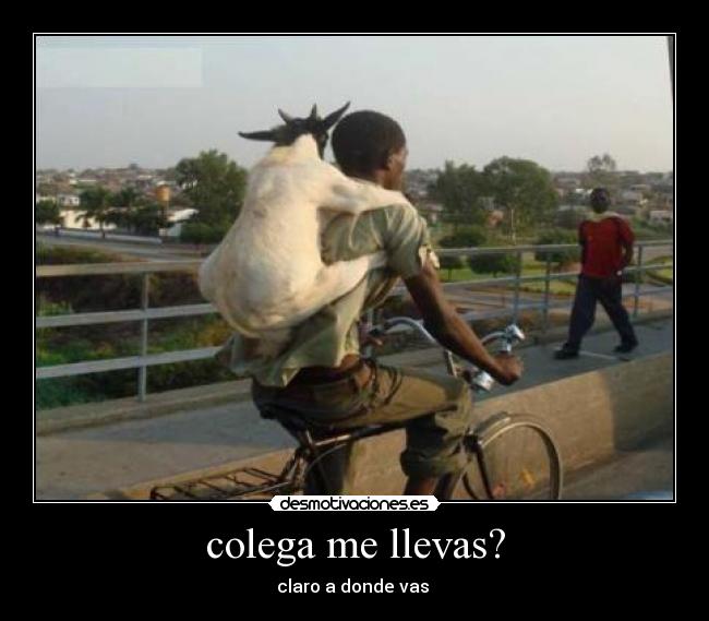 colega me llevas? - claro a donde vas