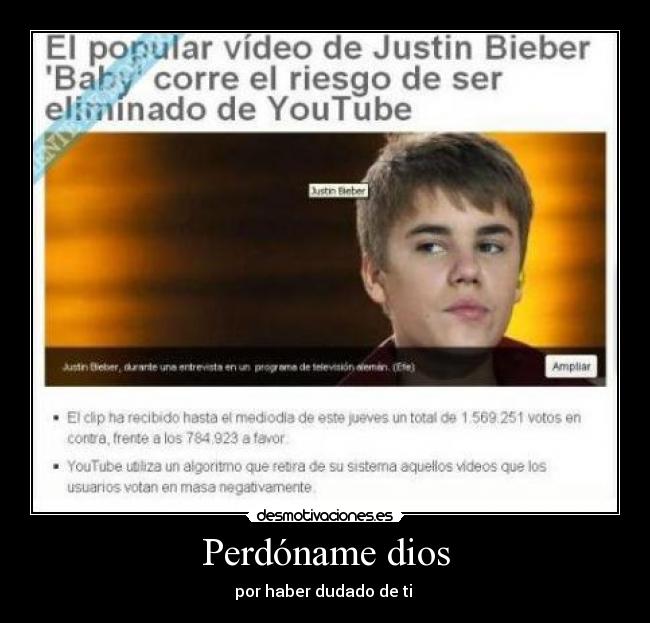 Perdóname dios - por haber dudado de ti