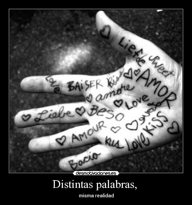 Distintas palabras, - misma realidad