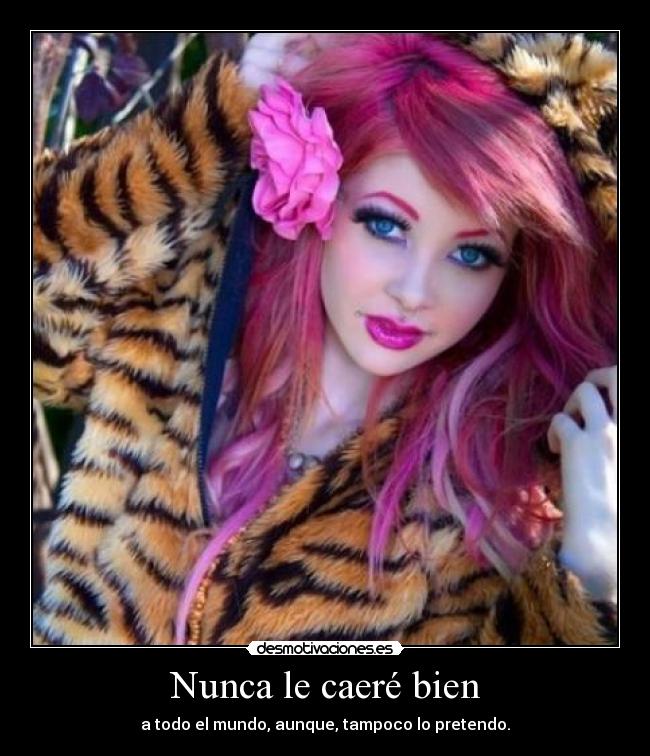 Nunca le caeré bien - a todo el mundo, aunque, tampoco lo pretendo.