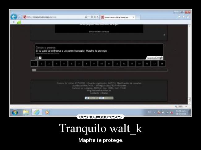 Tranquilo walt_k - Mapfre te protege.