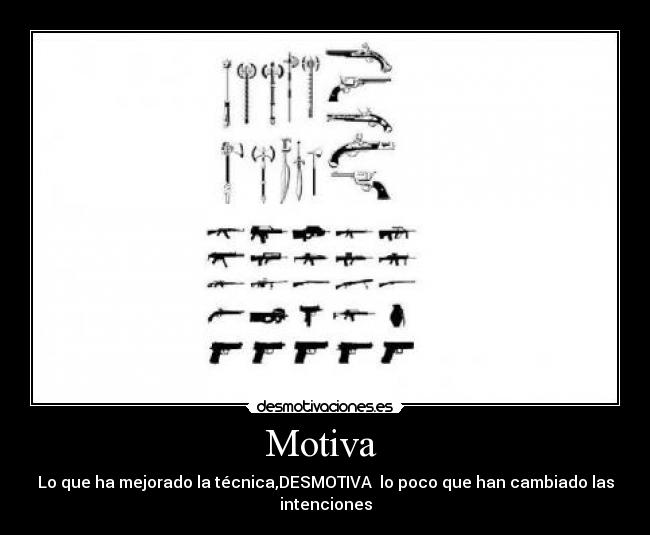 Motiva  - Lo que ha mejorado la técnica,DESMOTIVA  lo poco que han cambiado las intenciones