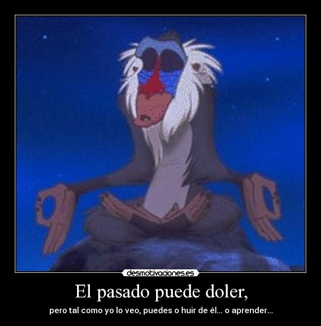 El pasado puede doler, - pero tal como yo lo veo, puedes o huir de él... o aprender...