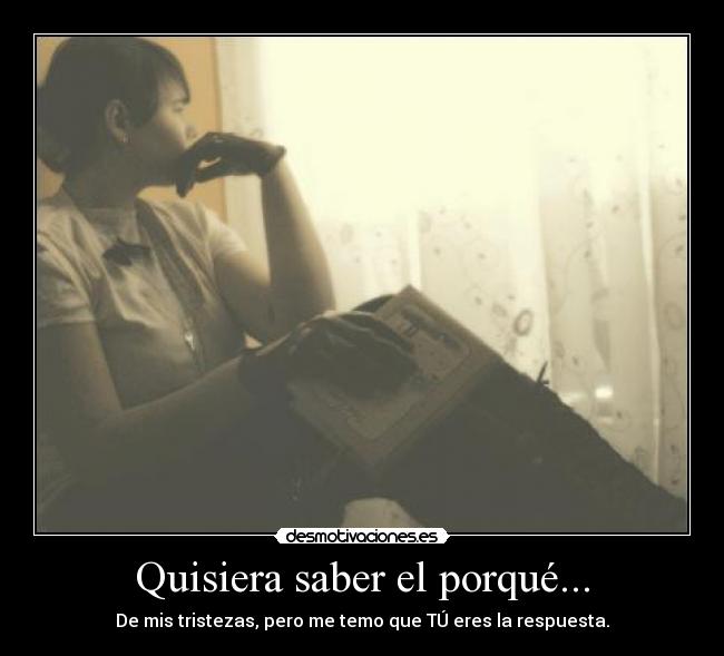 Quisiera saber el porqué... -