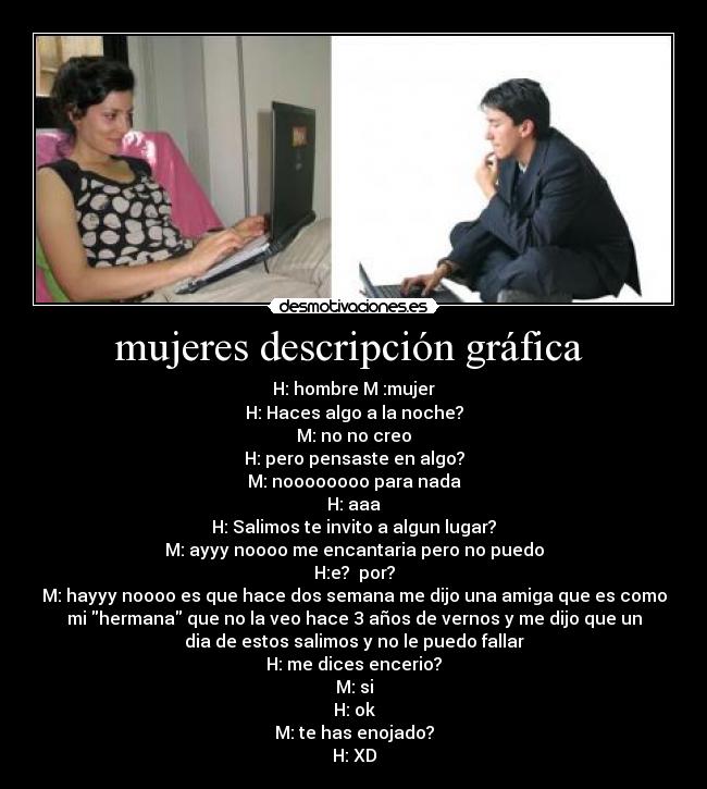 carteles mujeres hombre descripcion grafica desmotivaciones