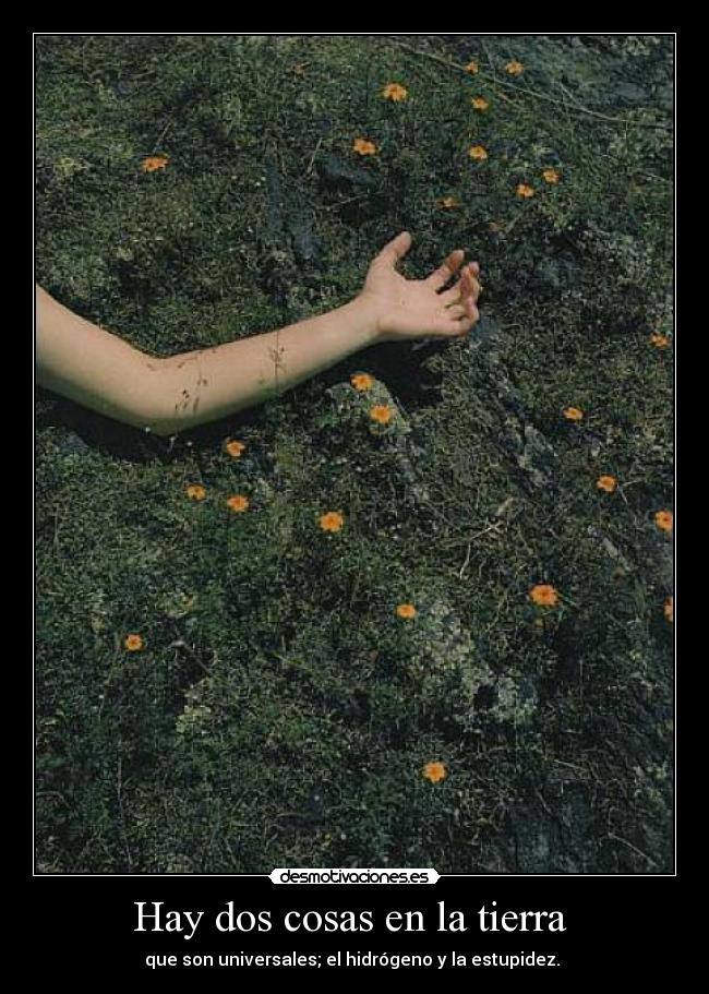Hay dos cosas en la tierra - que son universales; el hidrógeno y la estupidez.
