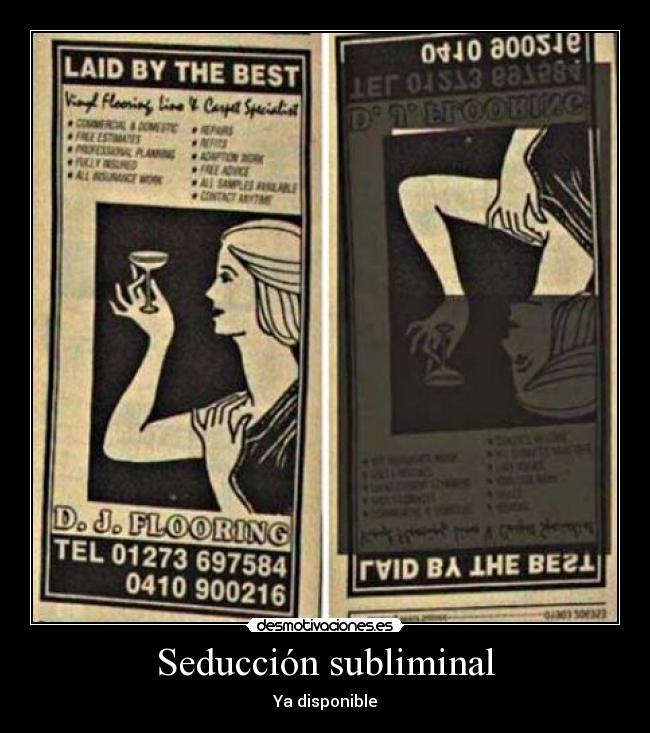 Seducción subliminal - Ya disponible