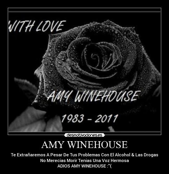 AMY WINEHOUSE - Te Extrañaremos A Pesar De Tus Problemas Con El Alcohol & Las Drogas
No Merecias Morir Tenias Una Voz Hermosa
ADIOS AMY WINEHOUSE :(