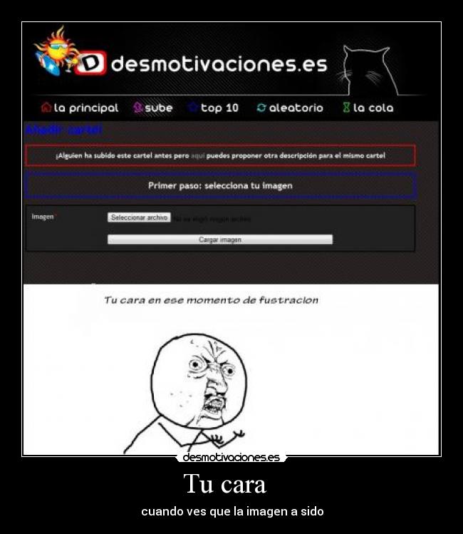 Tu cara - cuando ves que la imagen a sido