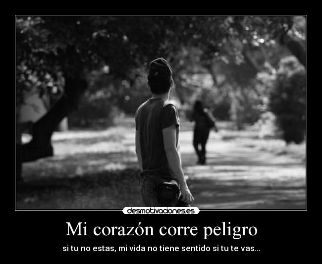 Mi corazón corre peligro - si tu no estas, mi vida no tiene sentido si tu te vas...