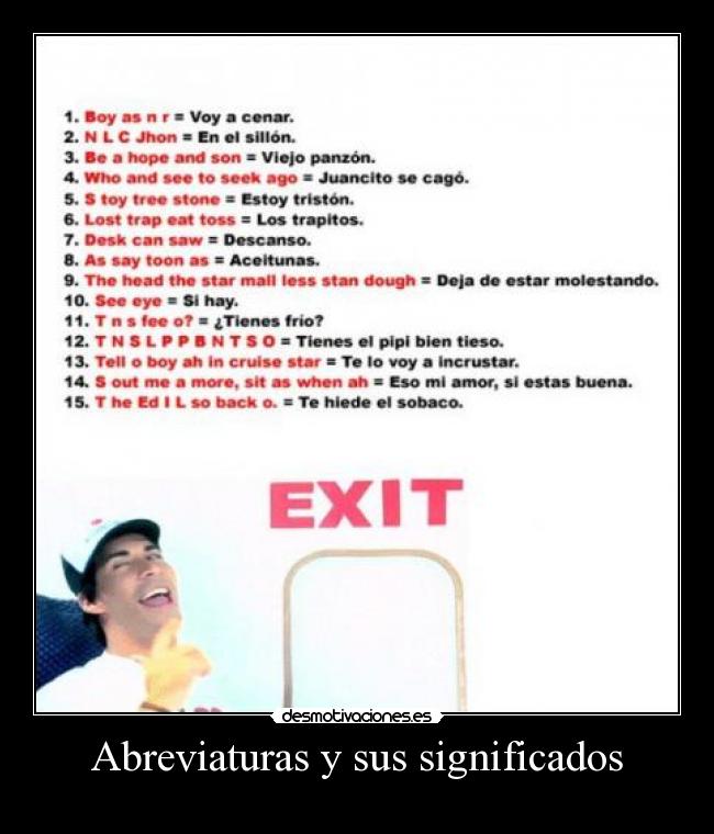 Abreviaturas y sus significados -