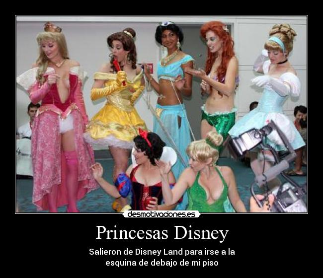 carteles princesas disney salieron land esquina piso puta desmotivaciones