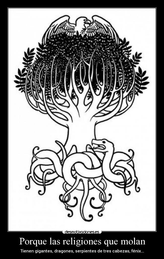 Porque las religiones que molan - Tienen gigantes, dragones, serpientes de tres cabezas, fénix...