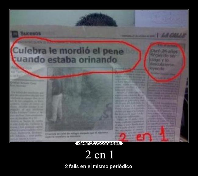 2 en 1 - 2 fails en el mismo periódico