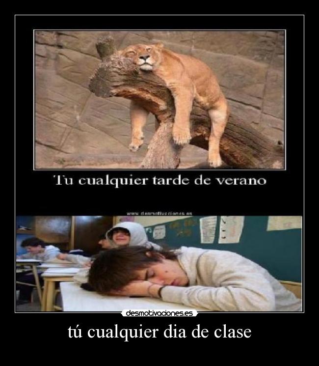 tú cualquier dia de clase -