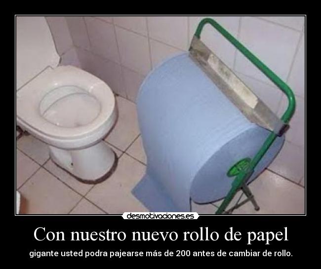 Con nuestro nuevo rollo de papel - gigante usted podra pajearse más de 200 antes de cambiar de rollo.