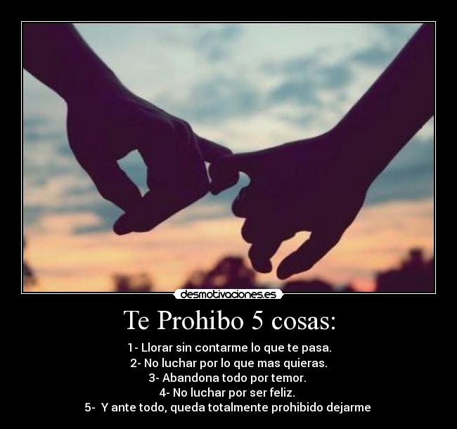 Te Prohibo 5 cosas: -