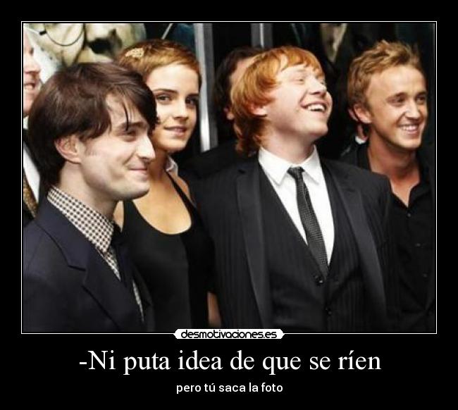 carteles hermione ron weasly granger emma watson rupert grint harry potter howarts imposible pensar amor desmotivaciones
