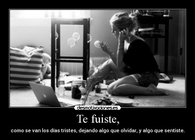 Te fuiste, -