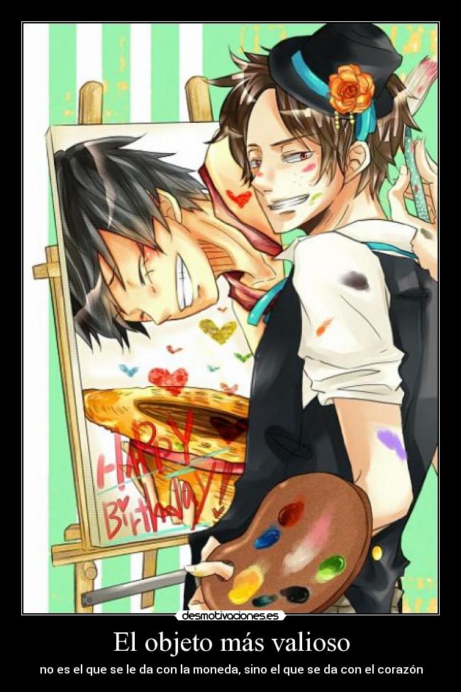 carteles cuadro ace luffy cumpleanos sombrero pintura one piece desmotivaciones