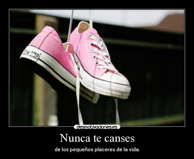 Nunca te canses - de los pequeños placeres de la vida.