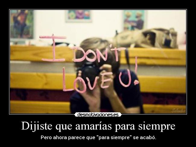 Dijiste que amarías para siempre - Pero ahora parece que para siempre se acabó.